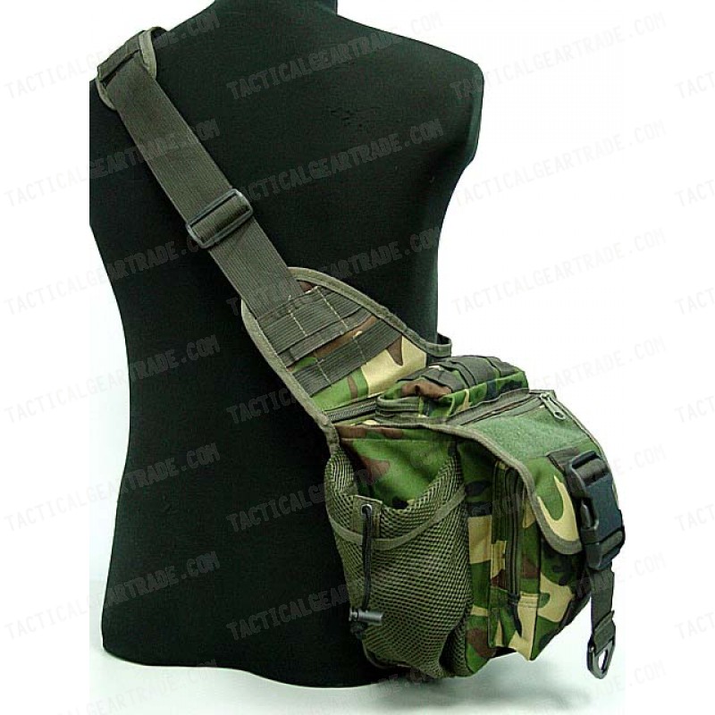 Tactical Utility Shoulder Pack Carrier Bag Camo Woodland